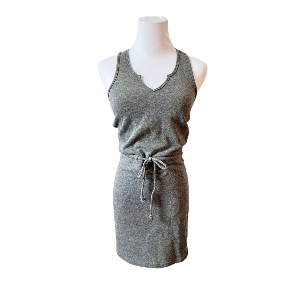 Guess Vneck Racerback Gray Knit Drop Waist‎ Sleeveless Dress XS Coverup Beach